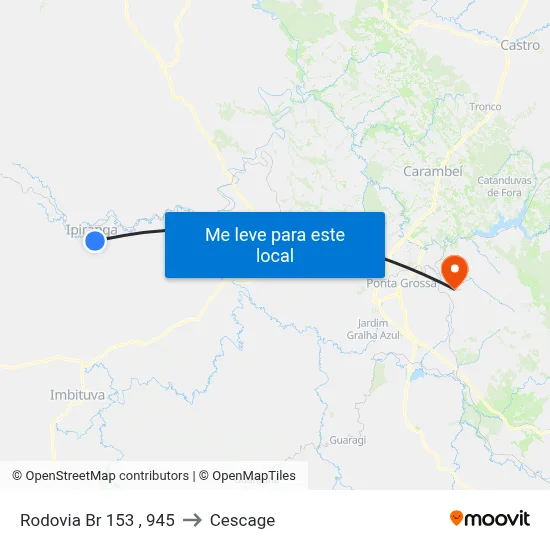 Rodovia Br 153 , 945 to Cescage map