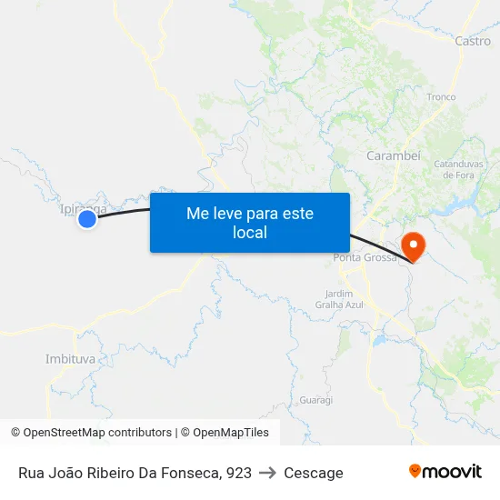 Rua João Ribeiro Da Fonseca, 923 to Cescage map