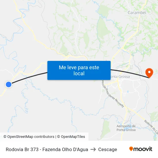 Rodovia Br 373 - Fazenda Olho D'Agua to Cescage map