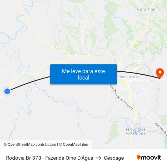Rodovia Br 373 - Fazenda Olho D'Água to Cescage map