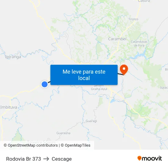 Rodovia Br 373 to Cescage map