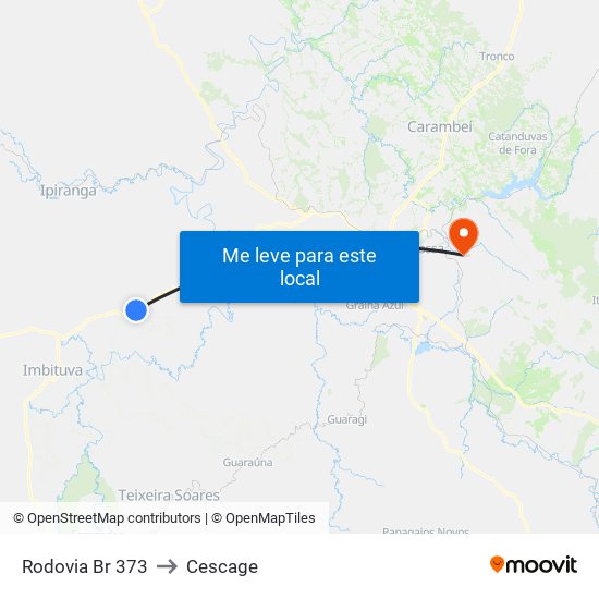 Rodovia Br 373 to Cescage map