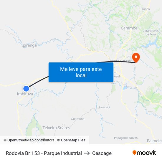 Rodovia Br 153 - Parque Industrial to Cescage map
