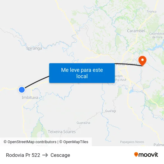 Rodovia Pr 522 to Cescage map
