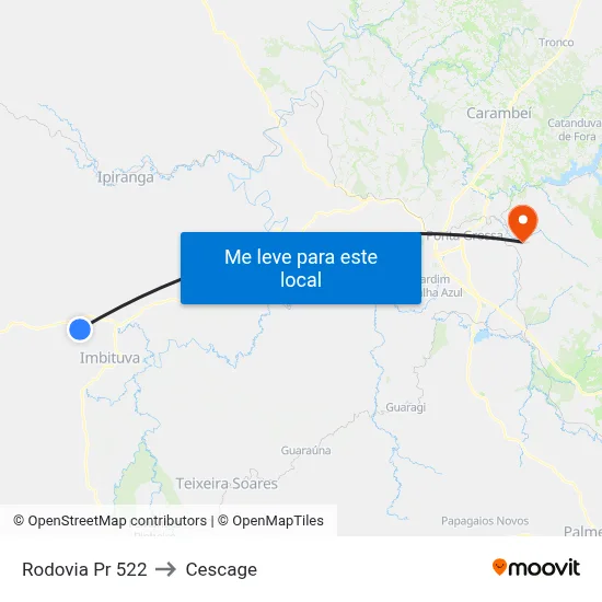 Rodovia Pr 522 to Cescage map