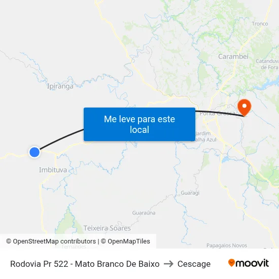 Rodovia Pr 522 - Mato Branco De Baixo to Cescage map