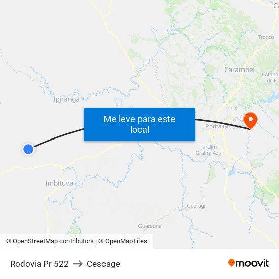 Rodovia Pr 522 to Cescage map