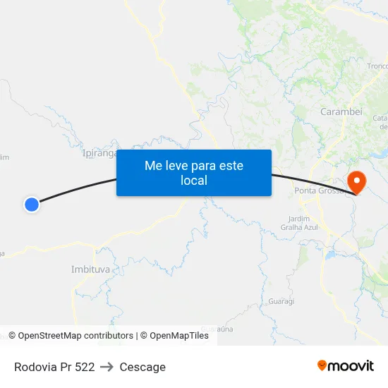 Rodovia Pr 522 to Cescage map