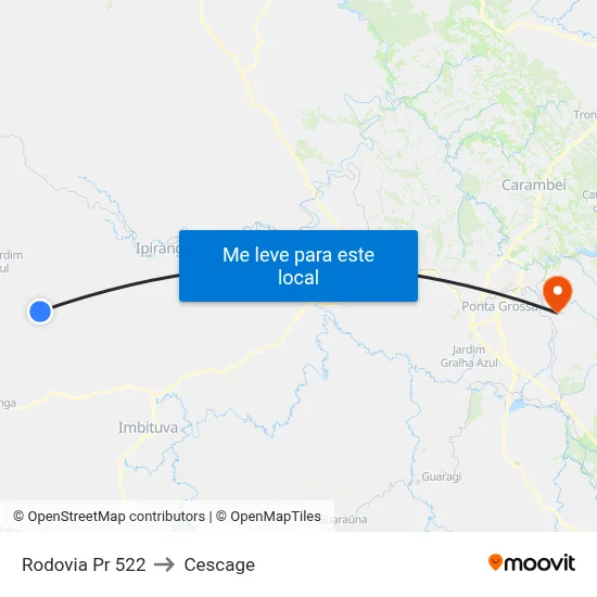 Rodovia Pr 522 to Cescage map