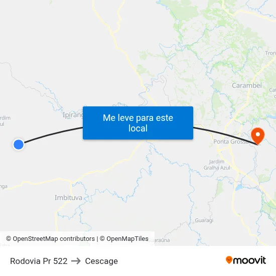 Rodovia Pr 522 to Cescage map