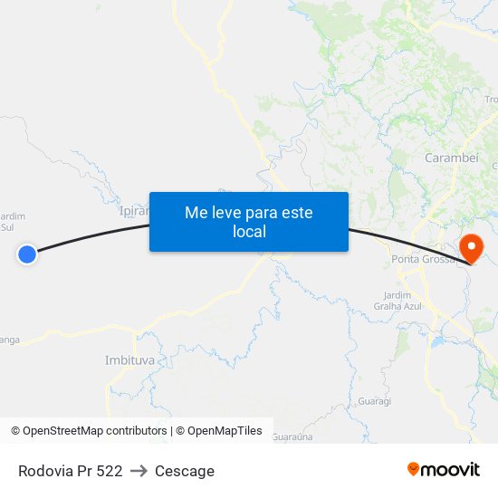 Rodovia Pr 522 to Cescage map