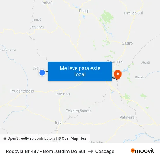 Rodovia Br 487 - Bom Jardim Do Sul to Cescage map