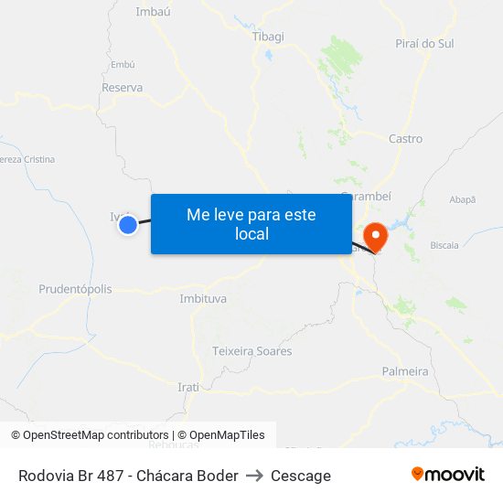 Rodovia Br 487 - Chácara Boder to Cescage map