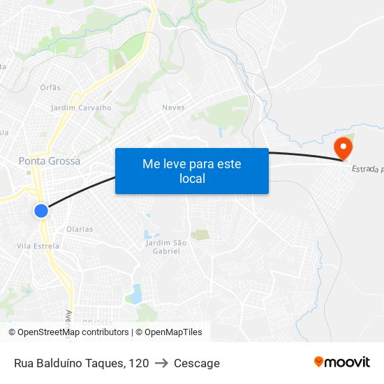 Rua Balduíno Taques, 120 to Cescage map