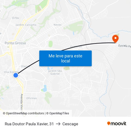 Rua Doutor Paula Xavier, 31 to Cescage map