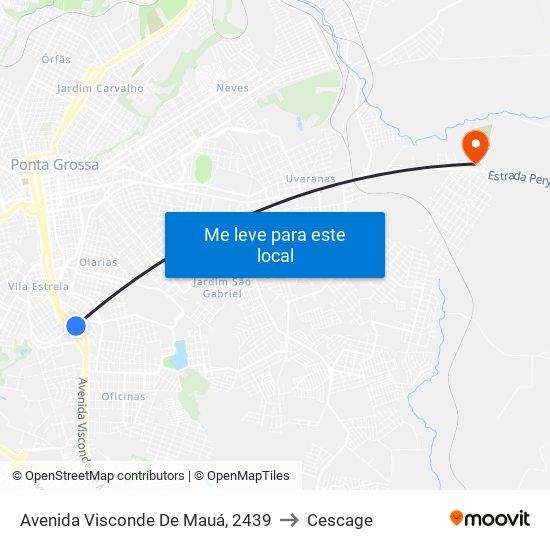Avenida Visconde De Mauá, 2439 to Cescage map