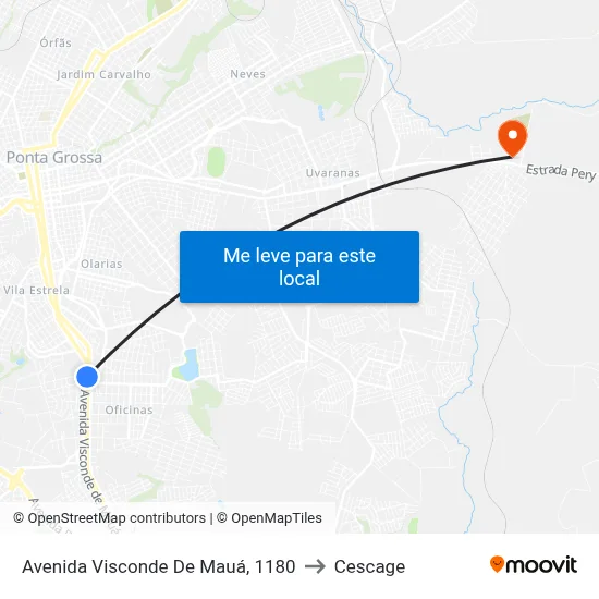Avenida Visconde De Mauá, 1180 to Cescage map