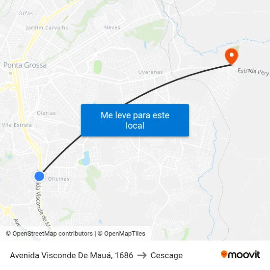 Avenida Visconde De Mauá, 1686 to Cescage map