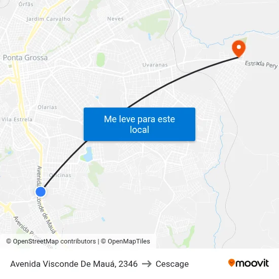 Avenida Visconde De Mauá, 2346 to Cescage map