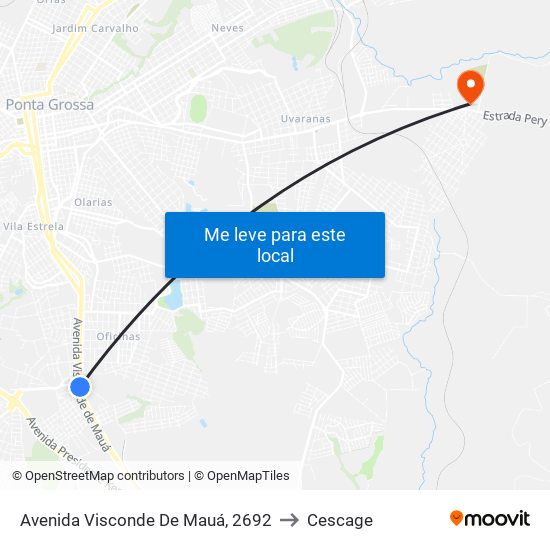 Avenida Visconde De Mauá, 2692 to Cescage map