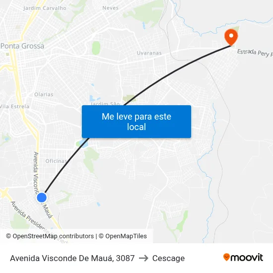 Avenida Visconde De Mauá, 3087 to Cescage map