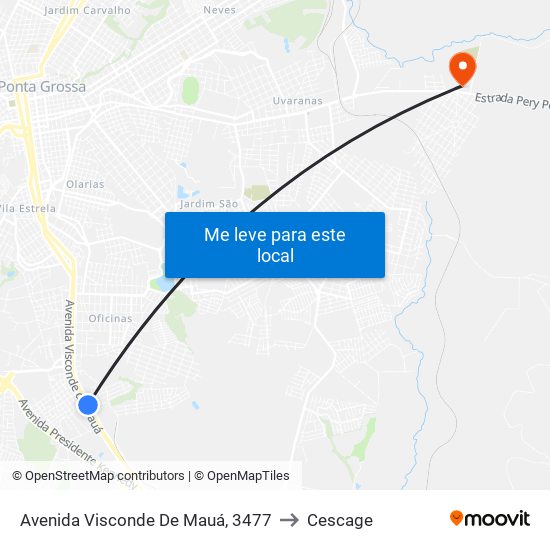 Avenida Visconde De Mauá, 3477 to Cescage map
