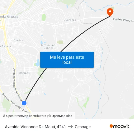 Avenida Visconde De Mauá, 4241 to Cescage map