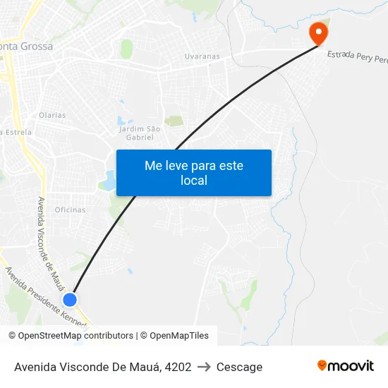 Avenida Visconde De Mauá, 4202 to Cescage map