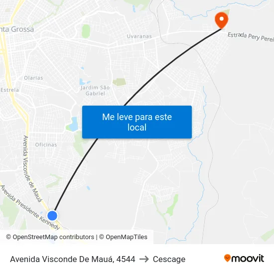 Avenida Visconde De Mauá, 4544 to Cescage map