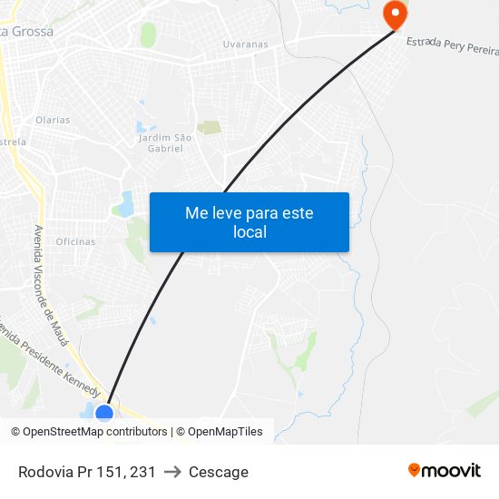 Rodovia Pr 151, 231 to Cescage map