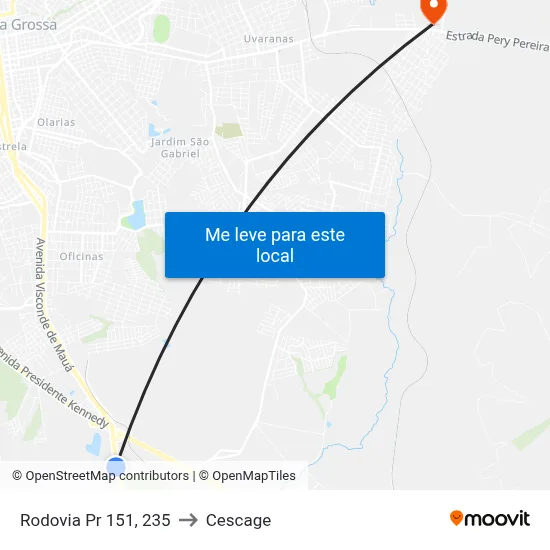 Rodovia Pr 151, 235 to Cescage map