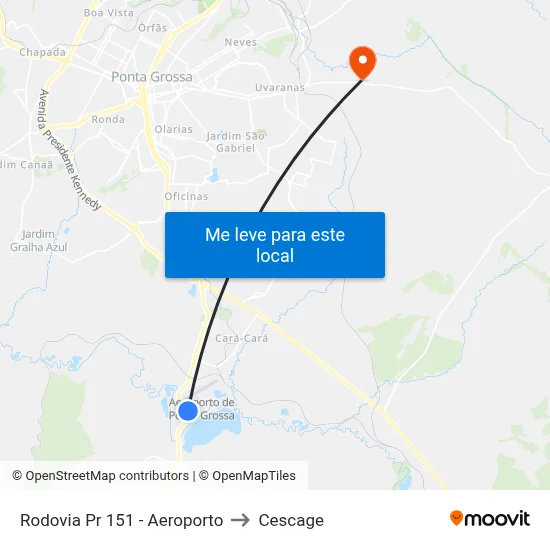 Rodovia Pr 151 - Aeroporto to Cescage map