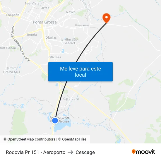 Rodovia Pr 151 - Aeroporto to Cescage map