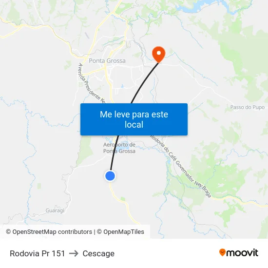Rodovia Pr 151 to Cescage map