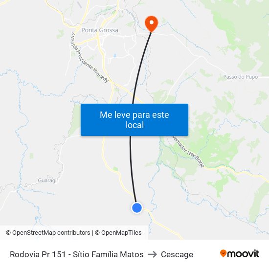 Rodovia Pr 151 - Sítio Família Matos to Cescage map