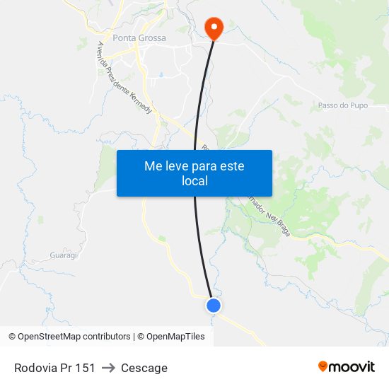 Rodovia Pr 151 to Cescage map