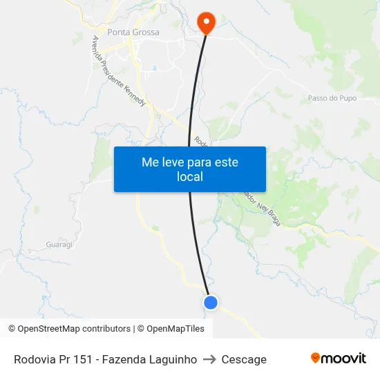 Rodovia Pr 151 - Fazenda Laguinho to Cescage map