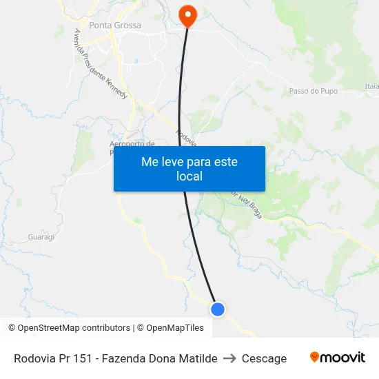 Rodovia Pr 151 - Fazenda Dona Matilde to Cescage map