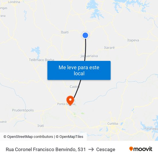 Rua Coronel Francisco Benvindo, 531 to Cescage map