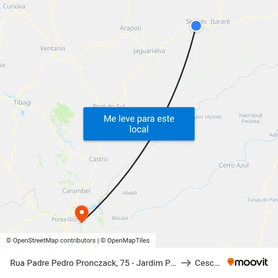 Rua Padre Pedro Pronczack, 75 - Jardim Progresso to Cescage map