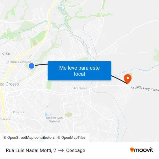 Rua Luís Nadal Motti, 2 to Cescage map