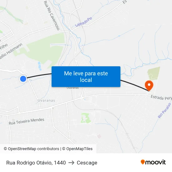Rua Rodrigo Otávio, 1440 to Cescage map