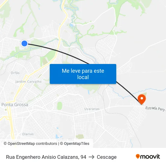 Rua Engenhero Anísio Calazans, 94 to Cescage map