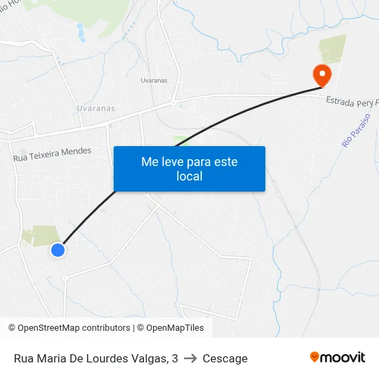 Rua Maria De Lourdes Valgas, 3 to Cescage map