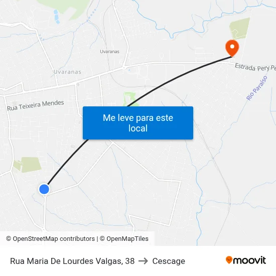 Rua Maria De Lourdes Valgas, 38 to Cescage map