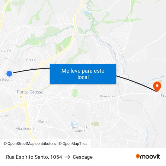 Rua Espírito Santo, 1054 to Cescage map