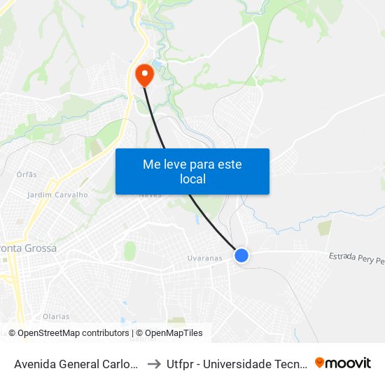 Avenida General Carlos Cavalcanti, 3830-3992 to Utfpr - Universidade Tecnológica Federal Do Paraná map