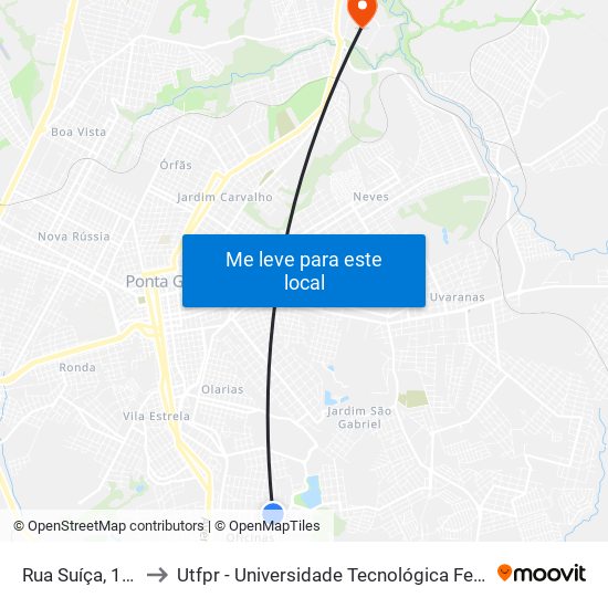 Rua Suíça, 178-330 to Utfpr - Universidade Tecnológica Federal Do Paraná map