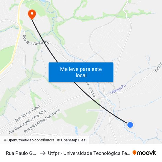 Rua Paulo Grot, 418 to Utfpr - Universidade Tecnológica Federal Do Paraná map