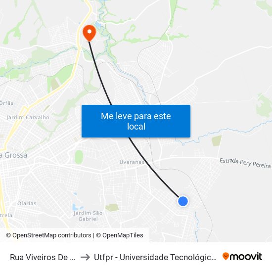 Rua Viveiros De Castro, 700 to Utfpr - Universidade Tecnológica Federal Do Paraná map